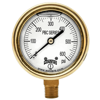 PBC Forged Brass Case Pressure Gauge